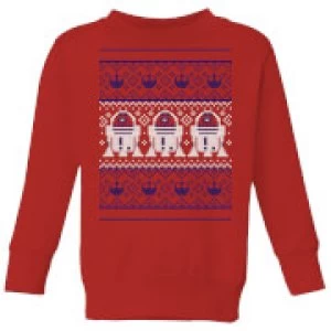 Image of Star Wars R2-D2 Knit Kids Christmas Sweatshirt - Red - 3-4 Years