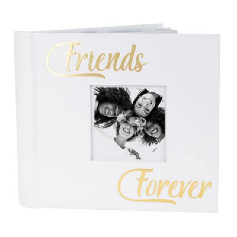 Image of Happy Homewares Modern Friends Forever Photo Album With Gold Foil Text - Holds 80 4X6 Pictures