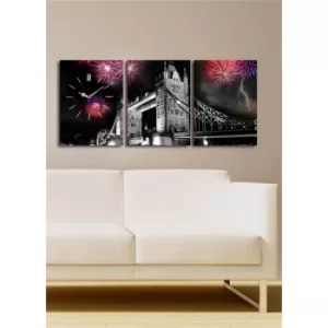 Image of 3P3040CS-68 Multicolor Decorative Canvas Wall Clock (3 Pieces)