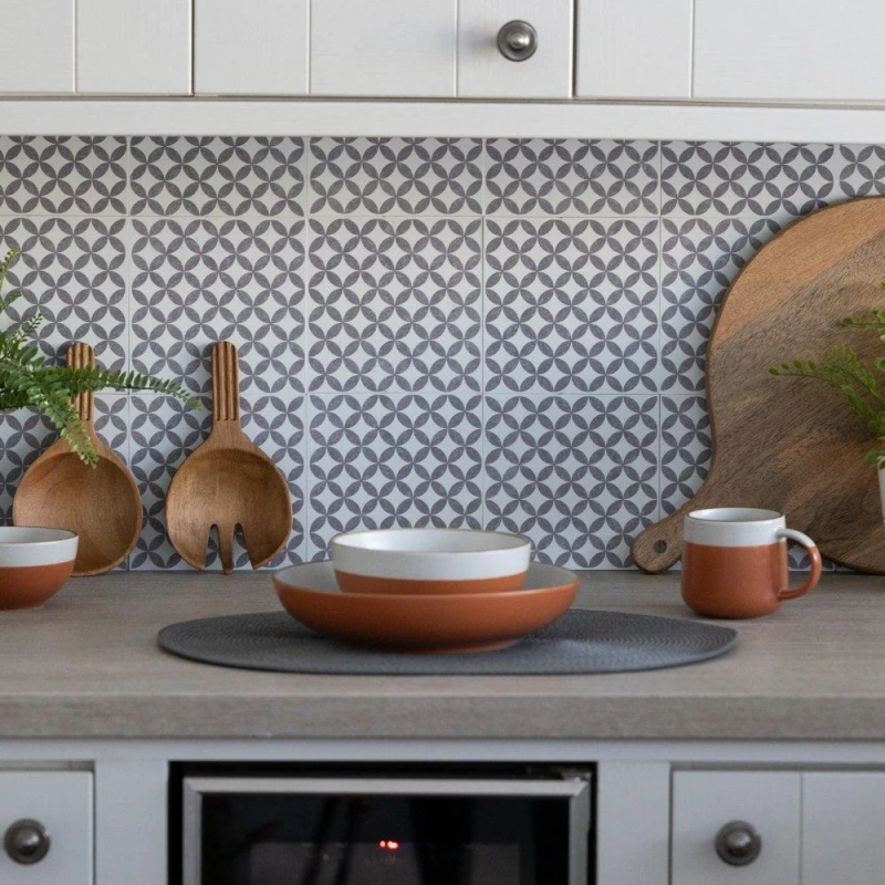 Image of D C Fix Self Adhesive Vinyl Wall Tiles Amira Grey Grey unisex 0.42 SQM