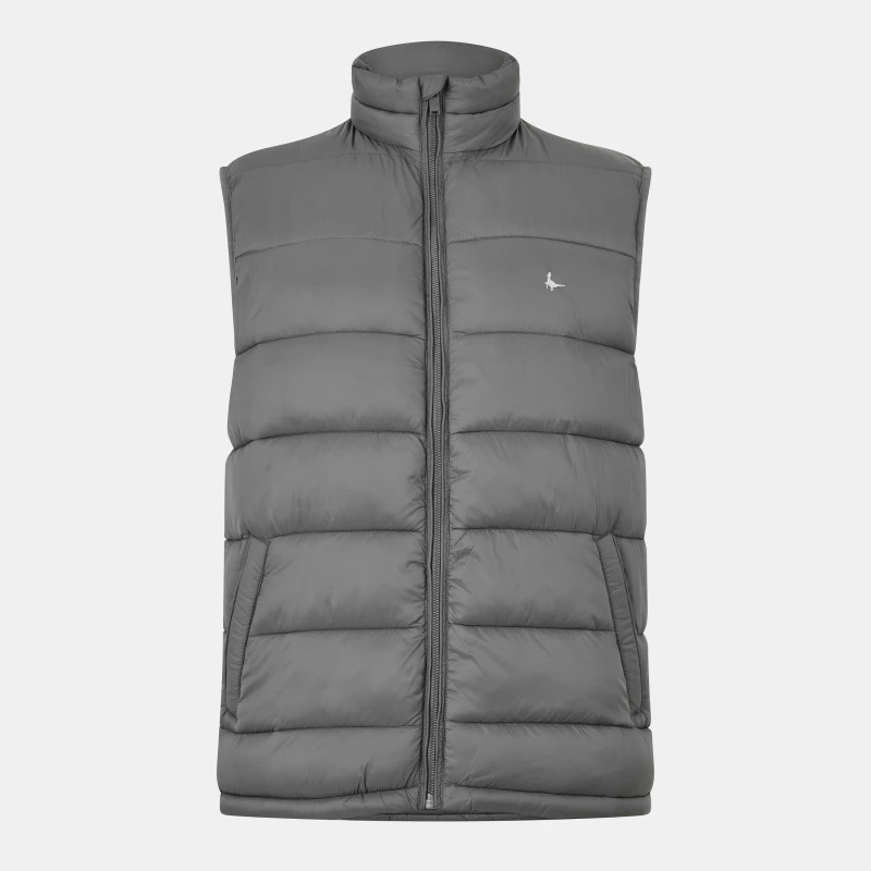 Image of Jack Wills Mens Kershaw Lightweight Water Resistant Puffer Gilet Granite male S