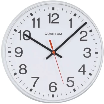 Image of 6200 12' Round White Quartz Clock - Quantum