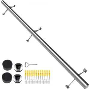 Image of VEVOR Bar Foot Rail Kit 5FT Bar Mount Foot Rail Kit 2" OD Bar Foot Rail Brushed Stainless Steel Tubing Bar Foot Rail Tubing Kit Bar Foot Rest with 2 C