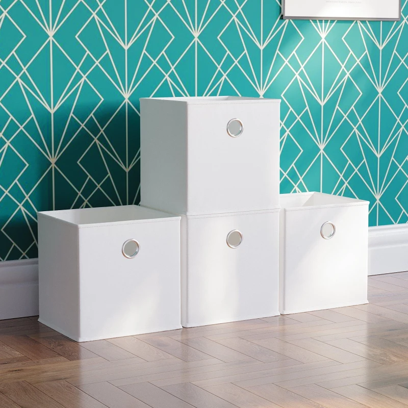 Image of Lassic Vida Designs Durham Cube Storage Basket Set of 4 White unisex Set of 4