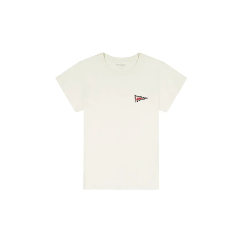 Image of Wrangler Womens T-Shirt Wrangler Shrunken Band Vintage Blanc Female M