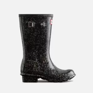 Image of Hunter Original Kids Giant Glitter Wellington Boots - Black - UK 2 Kids