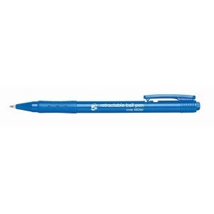 Image of 5 Star Office Retractable Ball Pen Medium 1.0mm Tip 0.7mm Line Blue Pack of 20