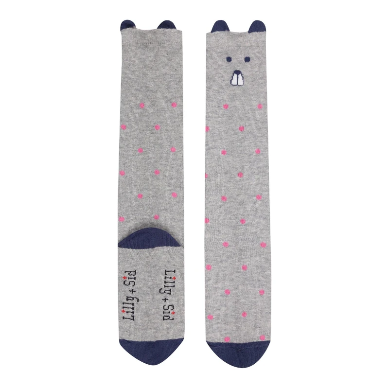 Image of Lilly + Sid Dotty Leopard Knee High Socks Multi female