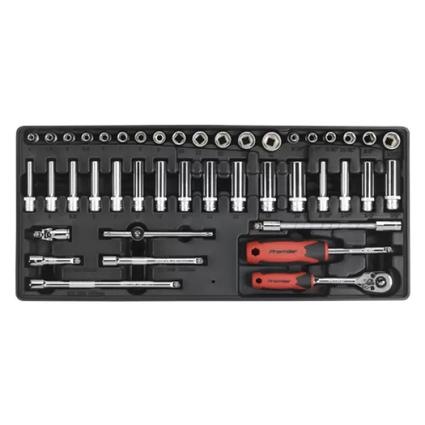 Image of Sealey TBT33 Tool Tray with Socket Set 43pc 1/4Sq Drive