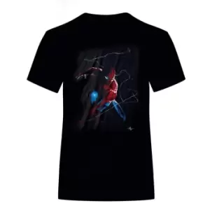 Image of Spider-Man Unisex Adult Spidey Art T-Shirt (S) (Black)