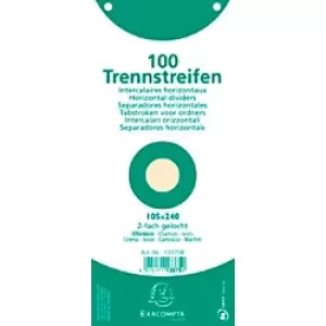 Image of Exacompta Dividers Horizontal 105x240mm, Buff, 12 Packs of 100