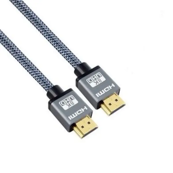 Image of BID 2m HDMI 2.1 Cable compatible with eARC VRR & Dynamic HDR - Braided eiQ-21HDMI2M Grey