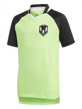 Image of Boys, adidas Messi Icon Tee, Green/Black, Size 3-4 Years