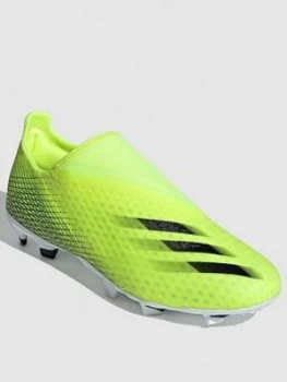 Image of adidas X Laceless Ghosted.3 Firm Ground Football Boots - Black, Yellow, Size 7.5, Men