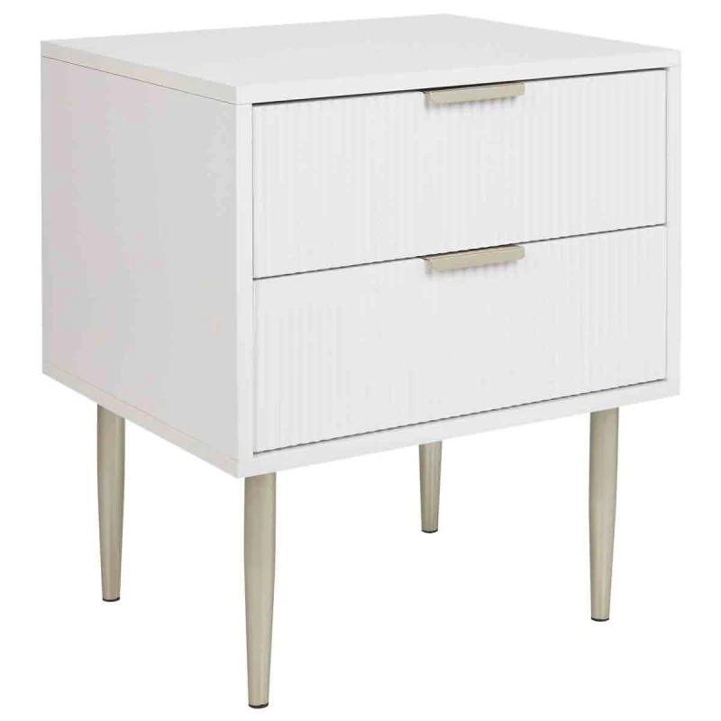 Image of Beliani 2 Drawer Bedside Table Soho White
