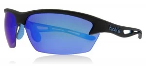 Image of Bolle Bolt Sunglasses Matte Black Blue Matte Black Blue 80mm