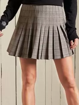 Image of Superdry Check Mini Skirt - Grey, Pink, Size 12, Women