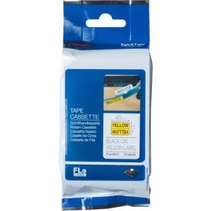 Image of Labelling tape (laminated cable identifiers) Brother FLe FLe-6511 Tape colour: Yellow Font colour:Black