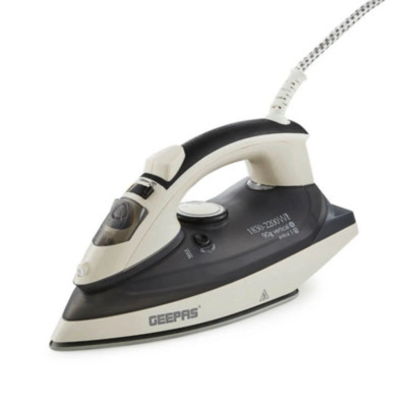 Image of Geepas 2200W Steam Iron, Ceramic Plate, 320Ml Tank, Fast Heat-Up