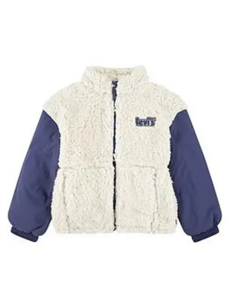 Image of Teenager Boxy Fit Sherpa Jacket - White