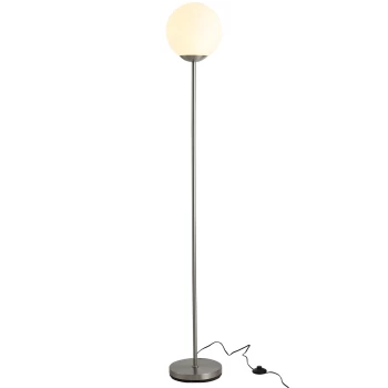 Image of HOMCOM 171cm Glass Globe Floor Lamp Metal Frame Sphere Light Pedal Switch Home Office Living Room Modern Unique Standing Beautiful Furnishing - Grey A