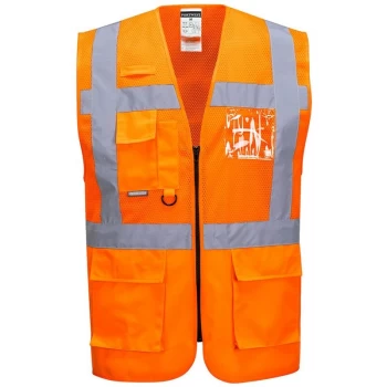 Image of C496ORRS - sz S Madrid Executive Mesh Vest - Orange - Portwest