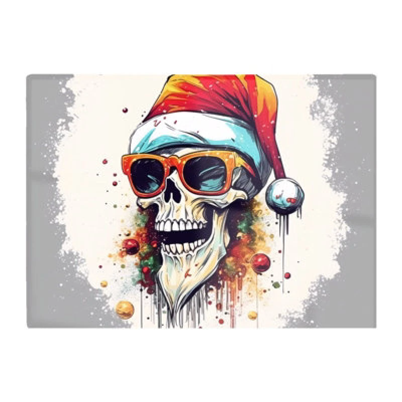 Image of Warren Reed Designer Santa Skull In Glasses Splashart Chopping Board