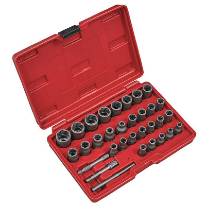 Image of Sealey AK8132 Slim Design Bolt & Nut Extractor Set 32pc - Sealey SEAL_AK8132