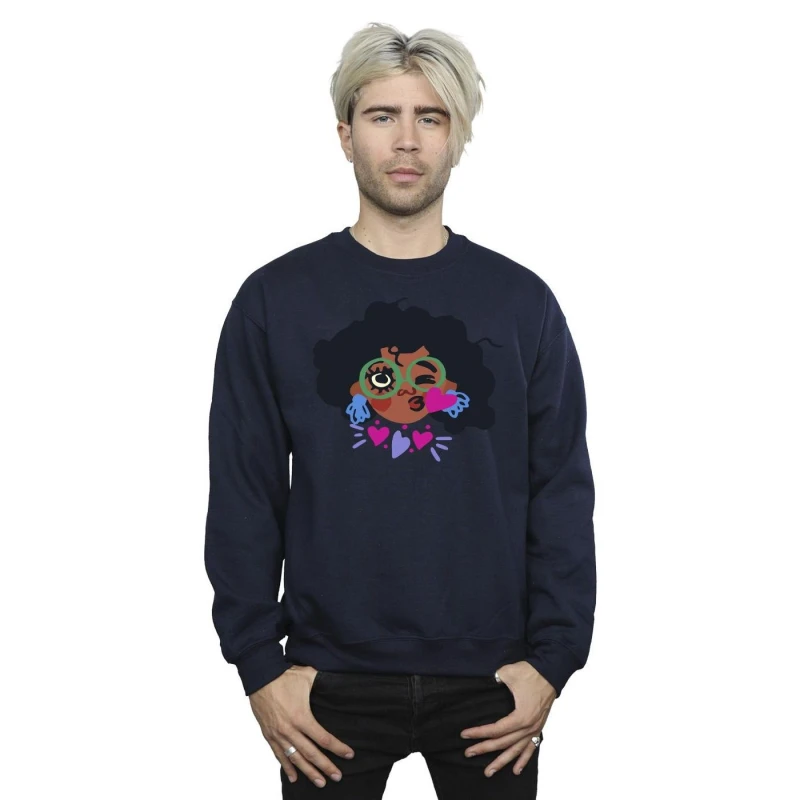 Image of Disney Men Encanto Mirabel Kiss Sweatshirt in Navy Size: Small Navy S Male 5063153605077