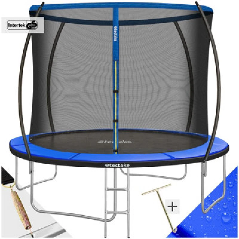 Image of Tectake Trampoline Jumpy - Tear Resistant Mat, Safety Net, Padded Edges, Entry Ladder - 305 Cm