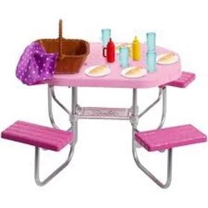 Image of Barbie Furniture and Accessories Picnic Table Playset