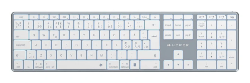 Image of HYPER HS2310NO keyboard Home/Office Bluetooth QWERTY Nordic Grey