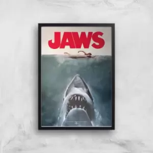 Image of Jaws Giclee Art Print - A3 - Black Frame
