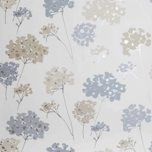 Image of Arthouse Opera Anya Floral Metallic Wallpaper Blue Paper