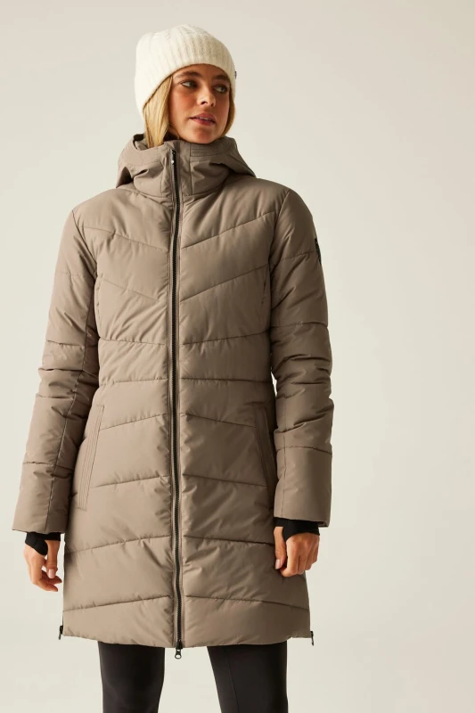 Image of Dare 2b Womens Striking Waterproof Insulated Padded Jacket in Brown Size: 12 Brown Female 12