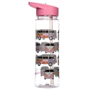 Image of Shatterproof Reusable 550ml Plastic Water Bottle - Volkswagen VW T1 Camper Bus Summer Love