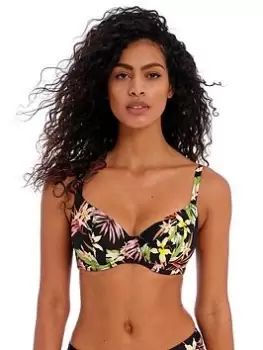Image of Freya Savanna Sunset Underwired Plunge Bikini Top - Black, Size 32D, Women
