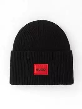 Image of Hugo Xaff 5 Knitted Beanie Hat - Black