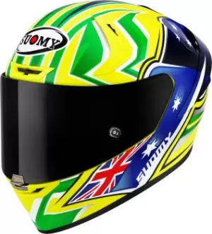 Image of Suomy SR-GP Top Racer Helmet, blue-yellow Size M blue-yellow, Size M