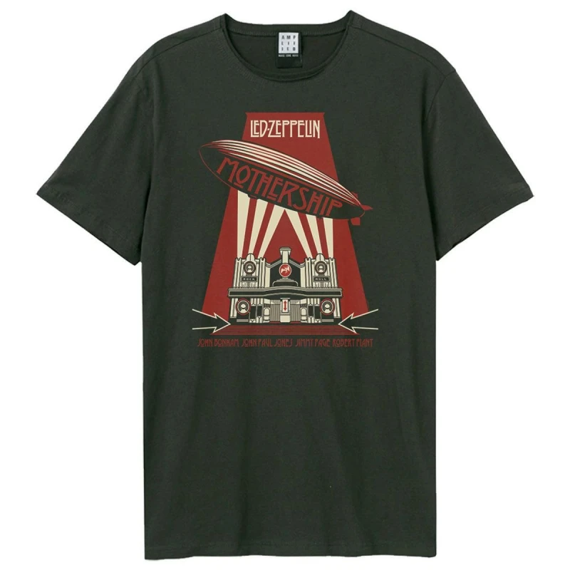 Image of Amplified Amplified Men Mothership LED Zeppelin T-Shirt in Charcoal Size: Small Charcoal S Male 5063470411030