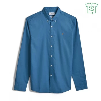 Image of Farah Vintage Oxford Long Sleeve Shirt - 484 MTime Blue