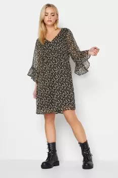 Image of Petite Ditsy Print Midi Dress
