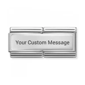 Image of Nomination CLASSIC Silvershine Engravable Smooth Double Charm...