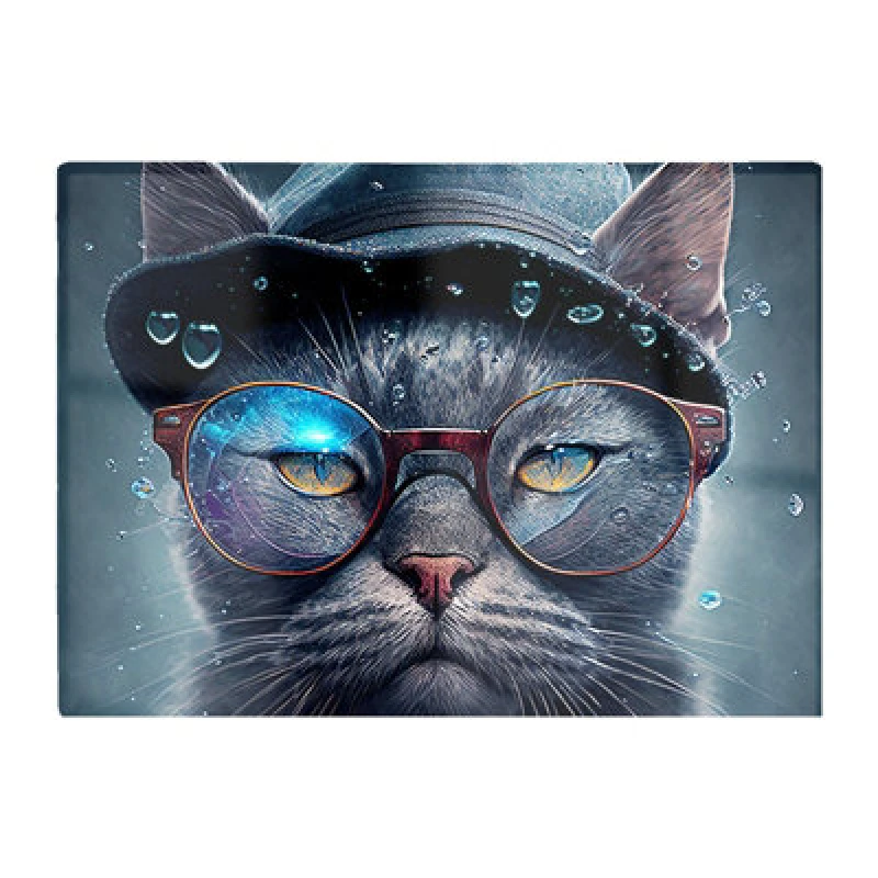 Image of Warren Reed Designer Russian Blue Cat Splashart Chopping Board