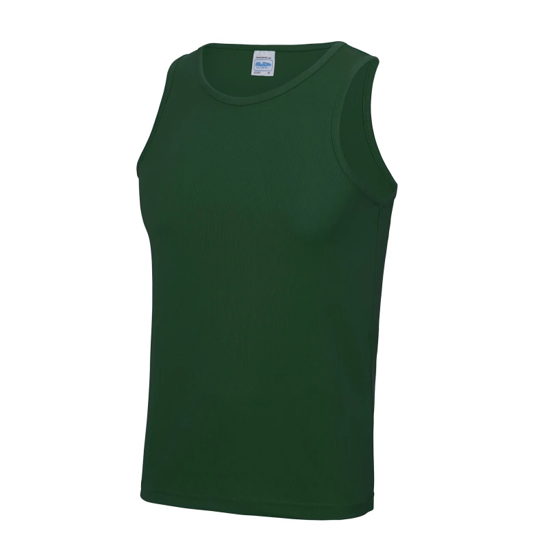 Image of AWDis AWDis Men Just Cool Sports Gym Plain Tank Vest Top in Bottle Green Size: Medium Bottle Green M Male 5055747877663