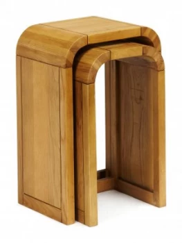 Image of Linea Oak Lounge Tall Nest of Tables White