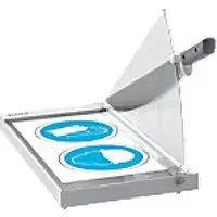Image of Leitz Precision Office Guillotine Paper Cutter 9022 A3 420 mm Steel Blade Premium Glass Bed EdgeGlow Light Grey 15 Sheets