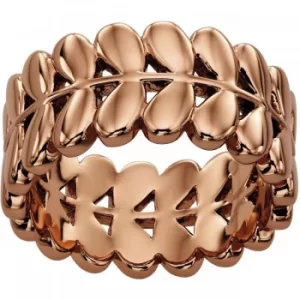 Image of Ladies Orla Kiely Rose Gold Plated Leaf Ring