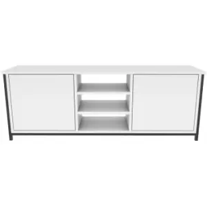 Image of Decorotika - Otis Modern tv Stand, tv Unit, tv Cabinet Storage With Open Shelves - Black And White - Black / White