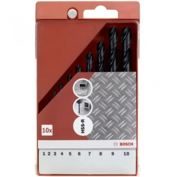 Image of Bosch HSS-R Metal Drill Bits 10 Piece Set